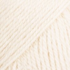 Siūlai mezgimo  DROPS FLORA  alpakos ir avių vilna  01 off white/prigesinta balta
