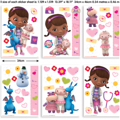 Disney Doc McStuffins vaikiški lipdukai Disney Doc McStuffins vaikiški lipdukai