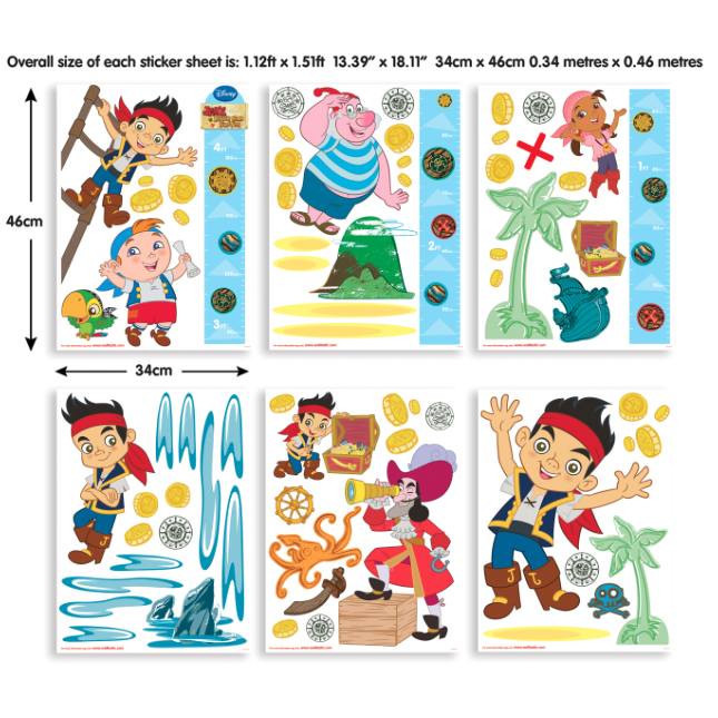 Disney Jake and the Neverland Pirates vaikiški lipdukai Disney Jake and the Neverland Pirates vaikiški lipdukai