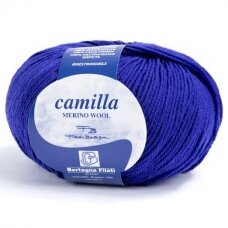 Siūlai mezgimo CAMILLA 100% gryna Merino vilna 4015 RYŠKI MĖLYNA Siūlai mezgimo CAMILLA 100% gryna Merino vilna 4015 RYŠKI MĖLYNA