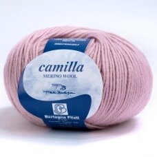Siūlai mezgimo  CAMILLA 100% gryna Merino vilna  0301 ŠVELNI ALYVINĖ-ROŽINĖ
