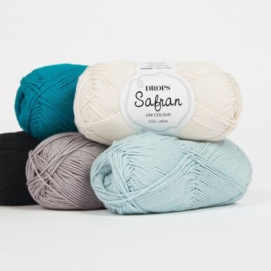 Siūlai mezgimo - nėrimo  DROPS  SAFRAN  76  powder blue/šviesiai melsva  100% egiptietiška medvilnė 5