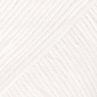Siūlai mezgimo - nėrimo  DROPS  SAFRAN 17 white /balta  100% egiptietiška medvilnė