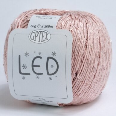 Siūlai mezgimo - nėrimo LED 0051 ŠVELNI PUDRA 52% poliesteris,48 % medvilnė Siūlai mezgimo - nėrimo LED 0051 ŠVELNI PUDRA 52% poliesteris,48 % medvilnė