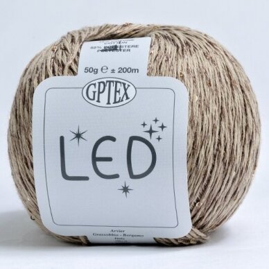 Siūlai mezgimo - nėrimo LED 0053 ŠVELNI SMĖLIO 52% poliesteris,48 % medvilnė Siūlai mezgimo - nėrimo LED 0053 ŠVELNI SMĖLIO 52% poliesteris,48 % medvilnė