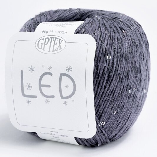 Siūlai mezgimo - nėrimo LED 0075 TAMSIAI PILKI 52% poliesteris,48 % medvilnė Siūlai mezgimo - nėrimo LED 0075 TAMSIAI PILKI 52% poliesteris,48 % medvilnė