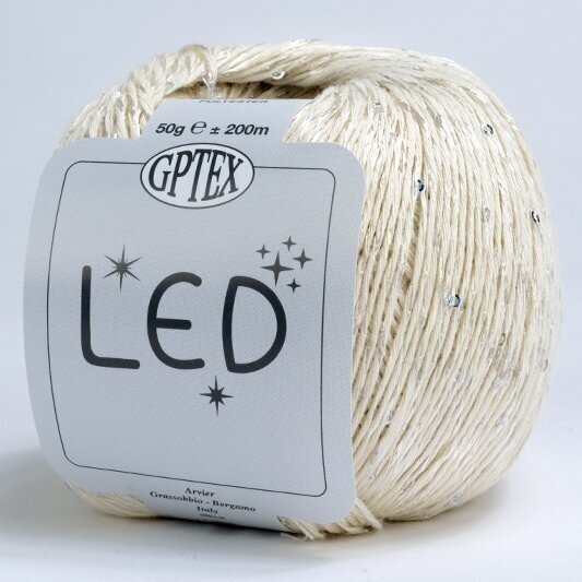 Siūlai mezgimo - nėrimo  LED 0050 PIENO spalvos  52% poliesteris,48 % medvilnė