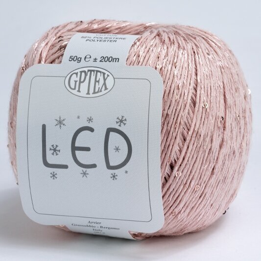 Siūlai mezgimo - nėrimo  LED 0051 ŠVELNI PUDRA 52% poliesteris,48 % medvilnė