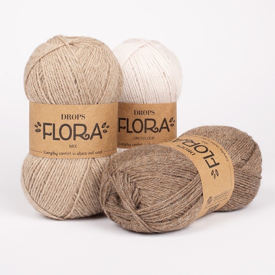 Siūlai mezgimo  DROPS FLORA  alpakos ir avių vilna  39 /marcipano 2