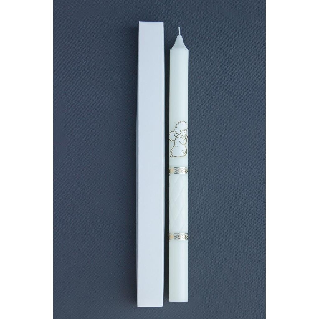 ŽVAKĖ "ANGELAS"KRIKŠTUI IR PIRMAI KOMUNIJAI SU DĖŽUTE Z-68 39 cm ŽVAKĖ "ANGELAS"KRIKŠTUI IR PIRMAI KOMUNIJAI SU DĖŽUTE Z-68 39 cm