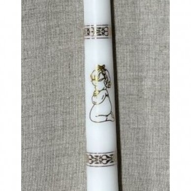 ŽVAKĖ KRIKŠTUI IR PIRMAI KOMUNIJAI Z-64 MERGAITĖ 32 cm ŽVAKĖ KRIKŠTUI IR PIRMAI KOMUNIJAI Z-64 MERGAITĖ 32 cm
